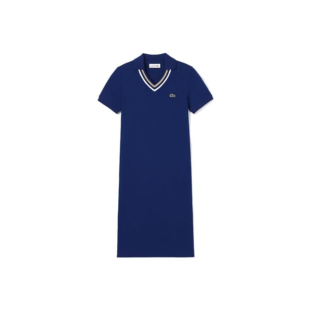 LACOSTE FW23 Short Sleeved Dress Women's F9F/Navy Blue
