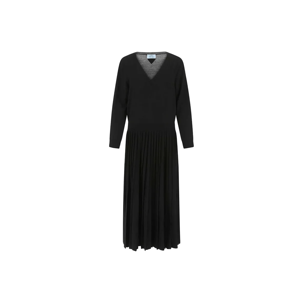 PRADA V Neck Long Sleeved Knitted Dress