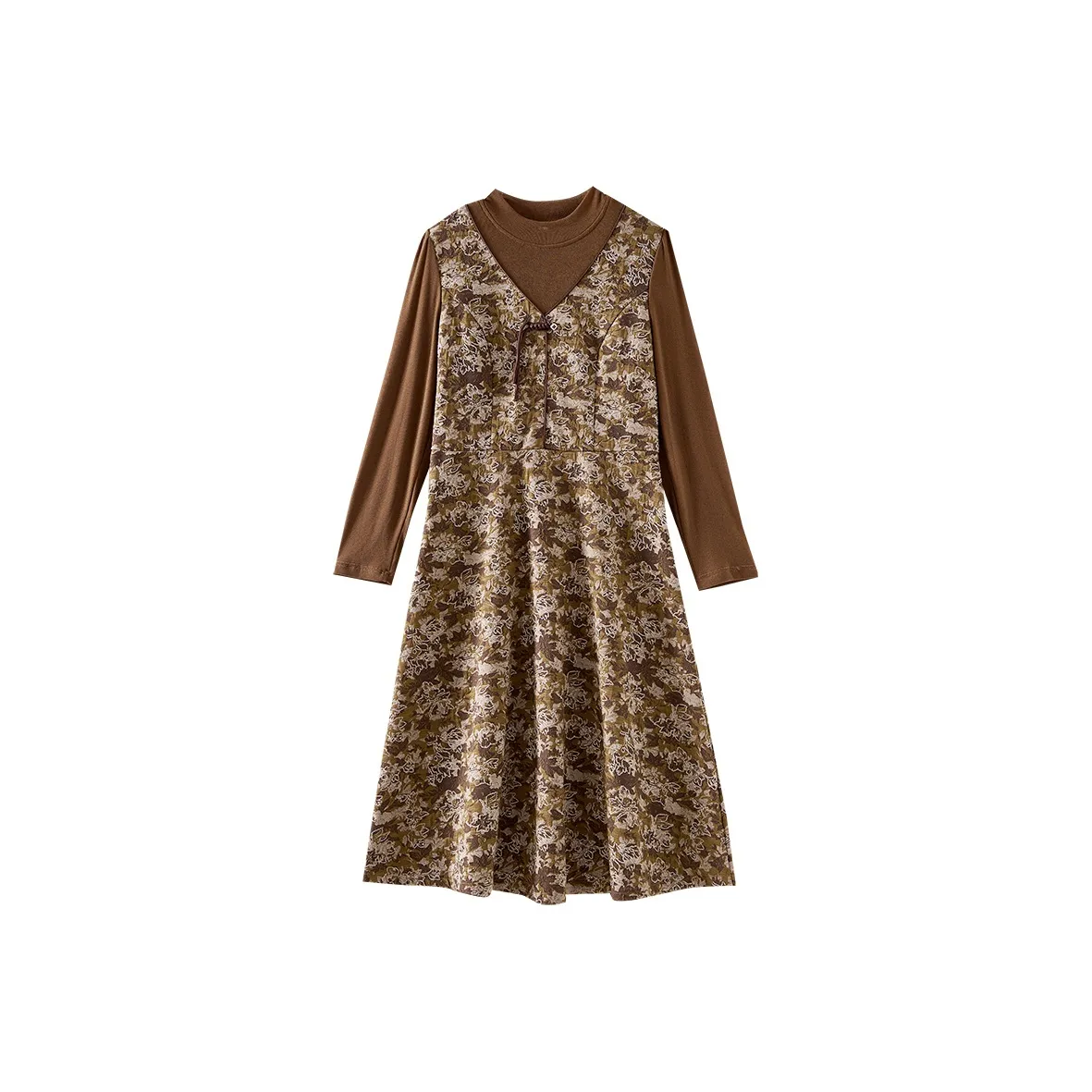 OUNIXUE Длинное платье с длинным рукавом женское многоцветное