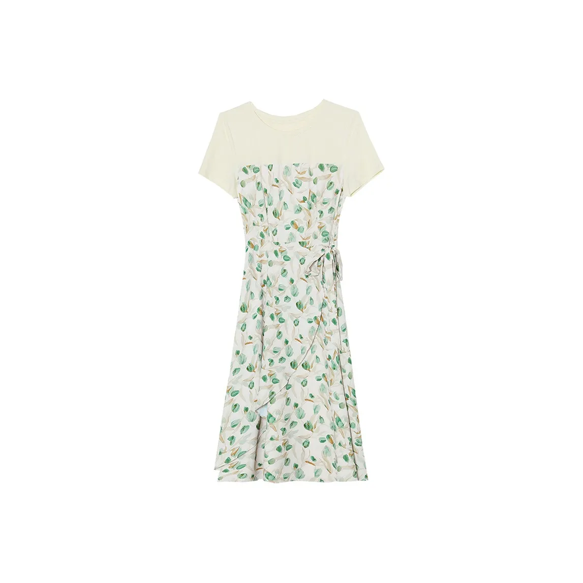 MISTVB Короткий рукав Платье Женское Зеленый Тюльпан