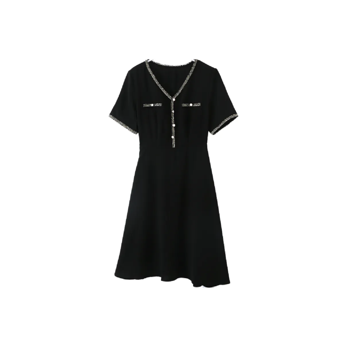 Mo Han Yi Mei Короткий рукав Платье Женское Черное