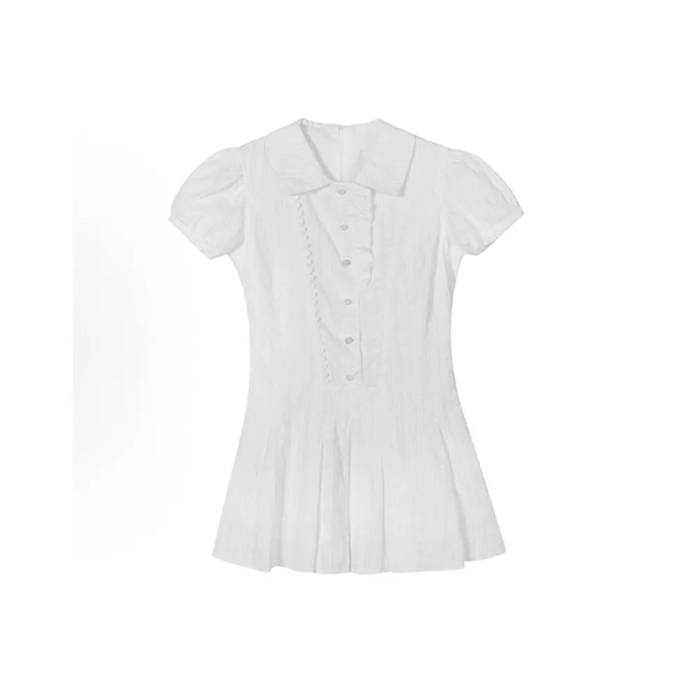 BIFH Короткий рукав Платье Женское белое Платье Юбка + Анти-экспозиция Шорты