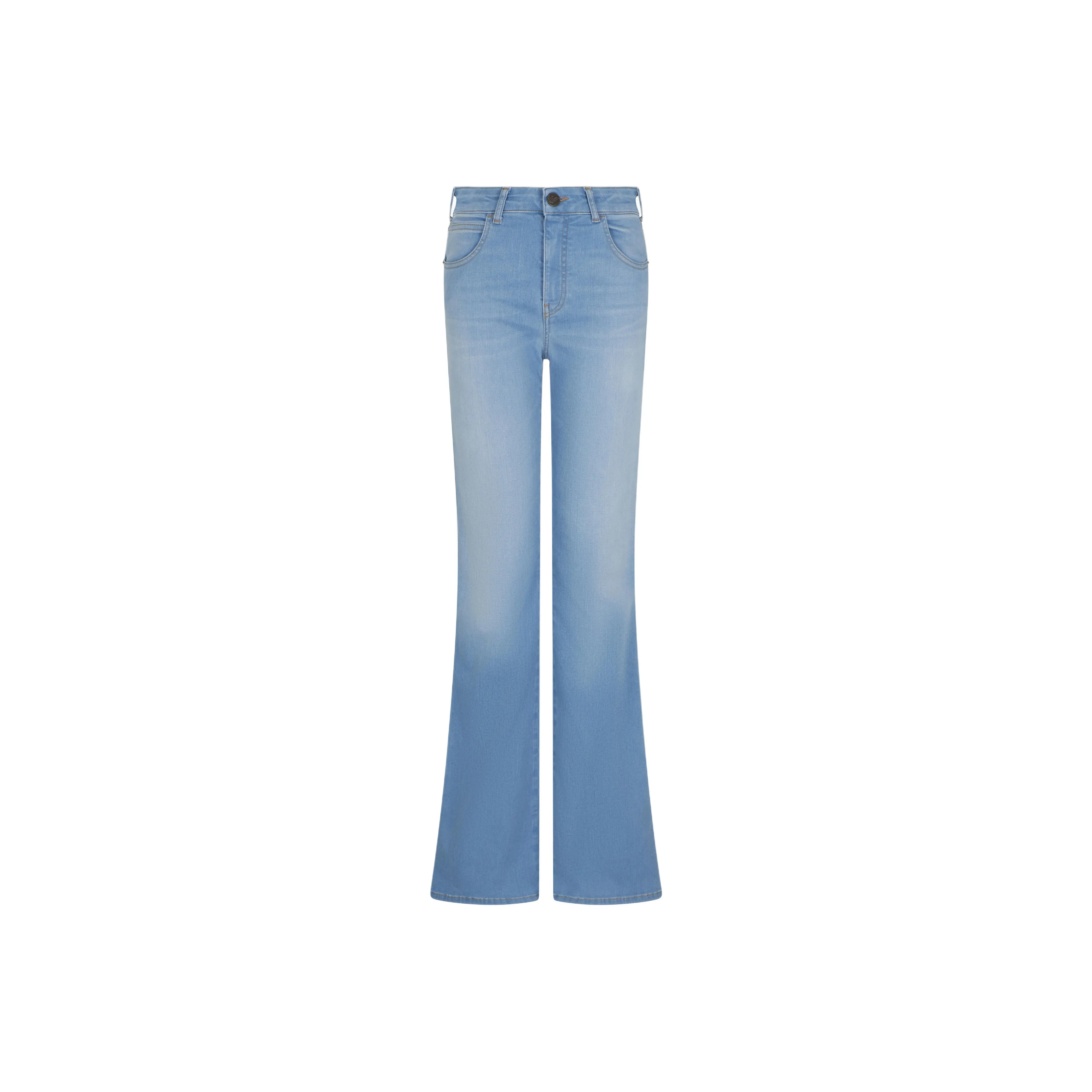 EMPORIO ARMANI J47 Mid high Rise Flared hem Jeans In Stretch Denim