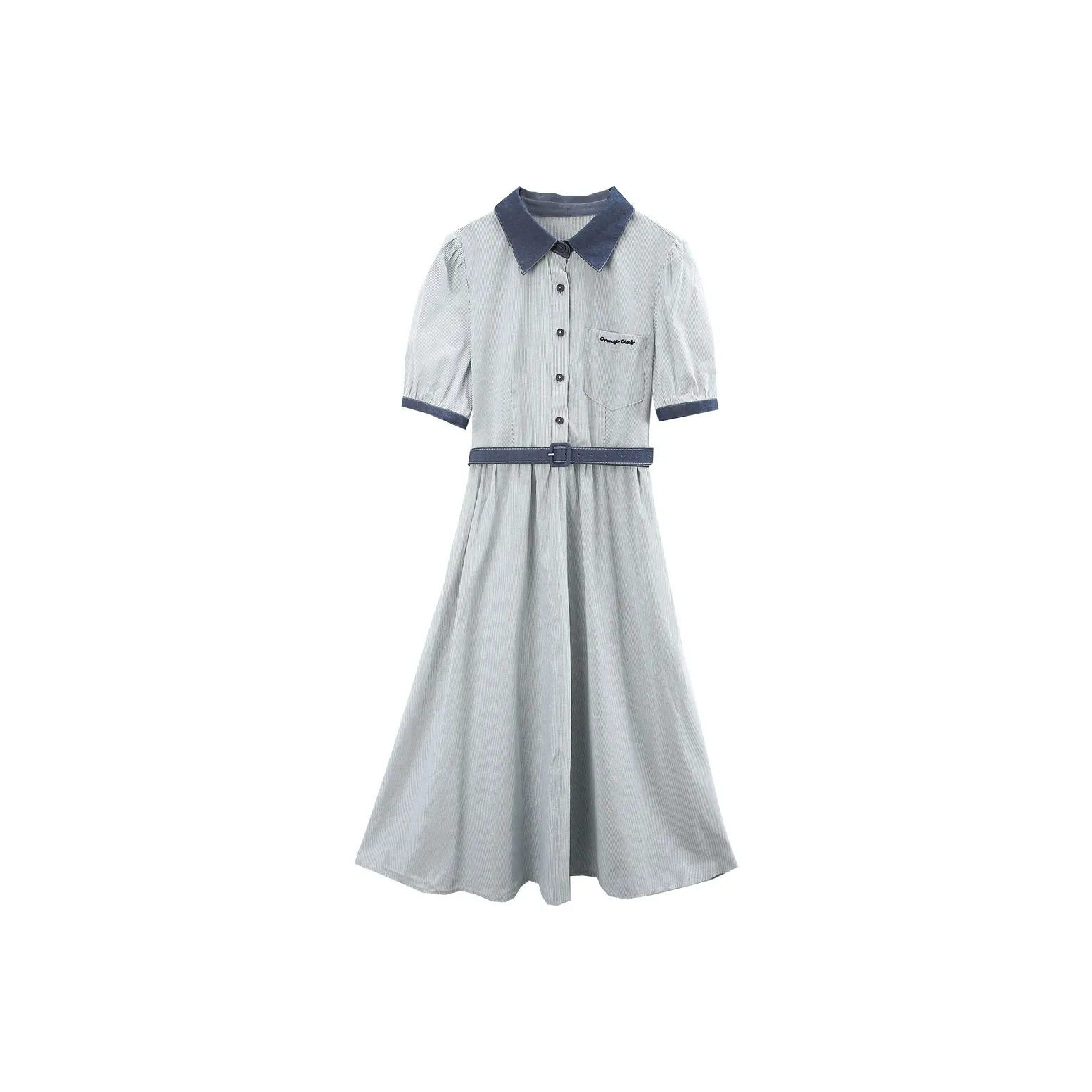 A Paradise For Awakening Короткий рукав Платье Женское Серый Синий