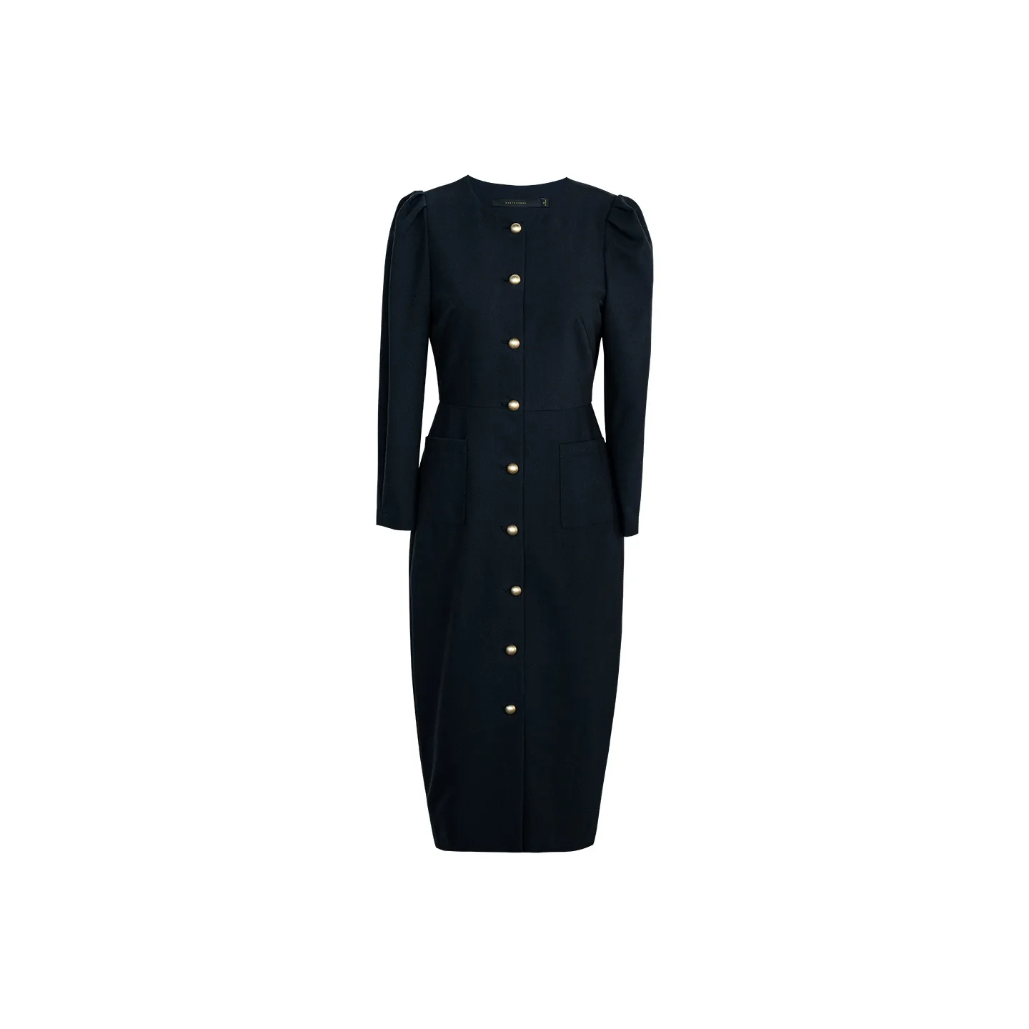 ROEYSHOUSE Длинное платье с длинными рукавами женское темно-синий