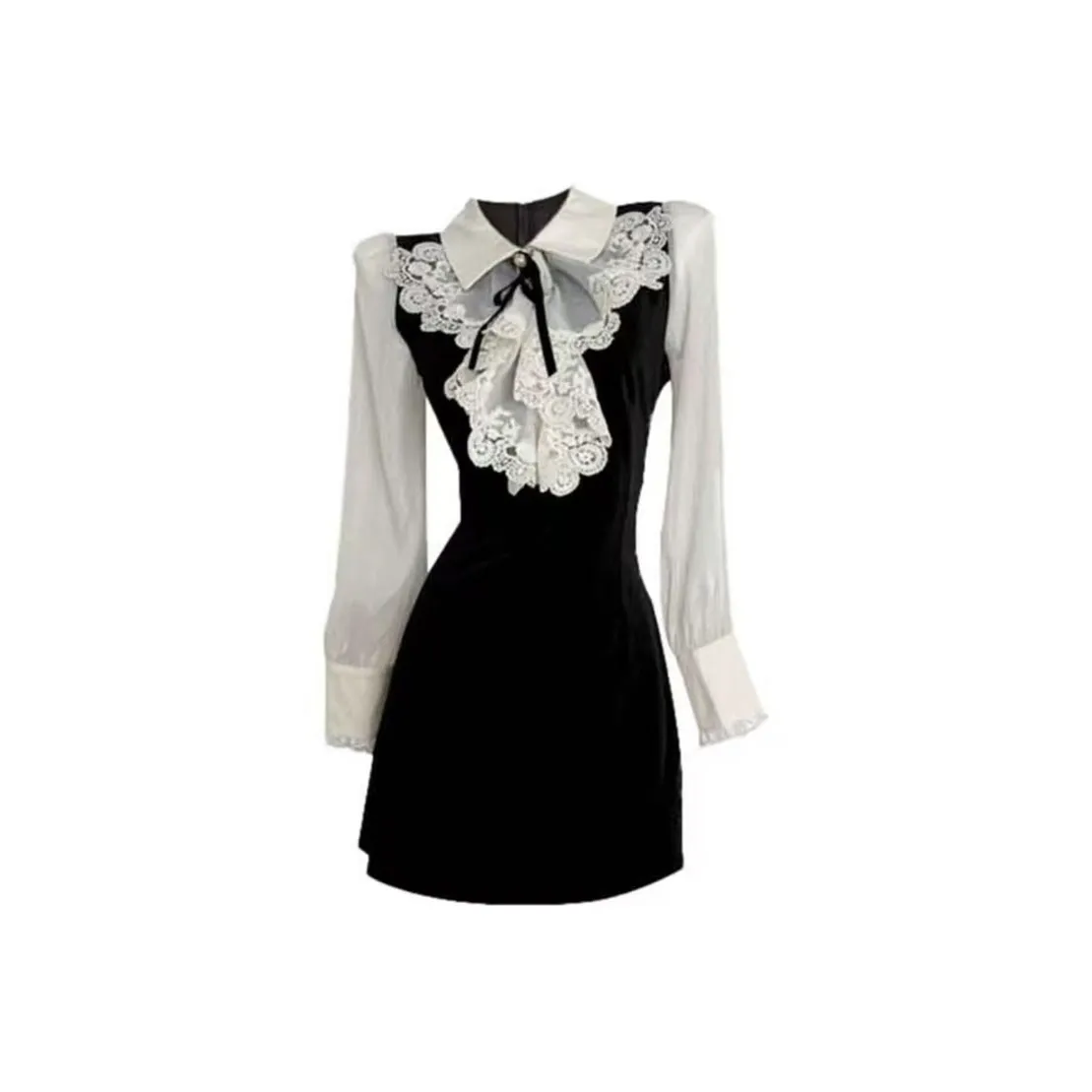 AFGGD Длинное платье с длинными рукавами женское черное