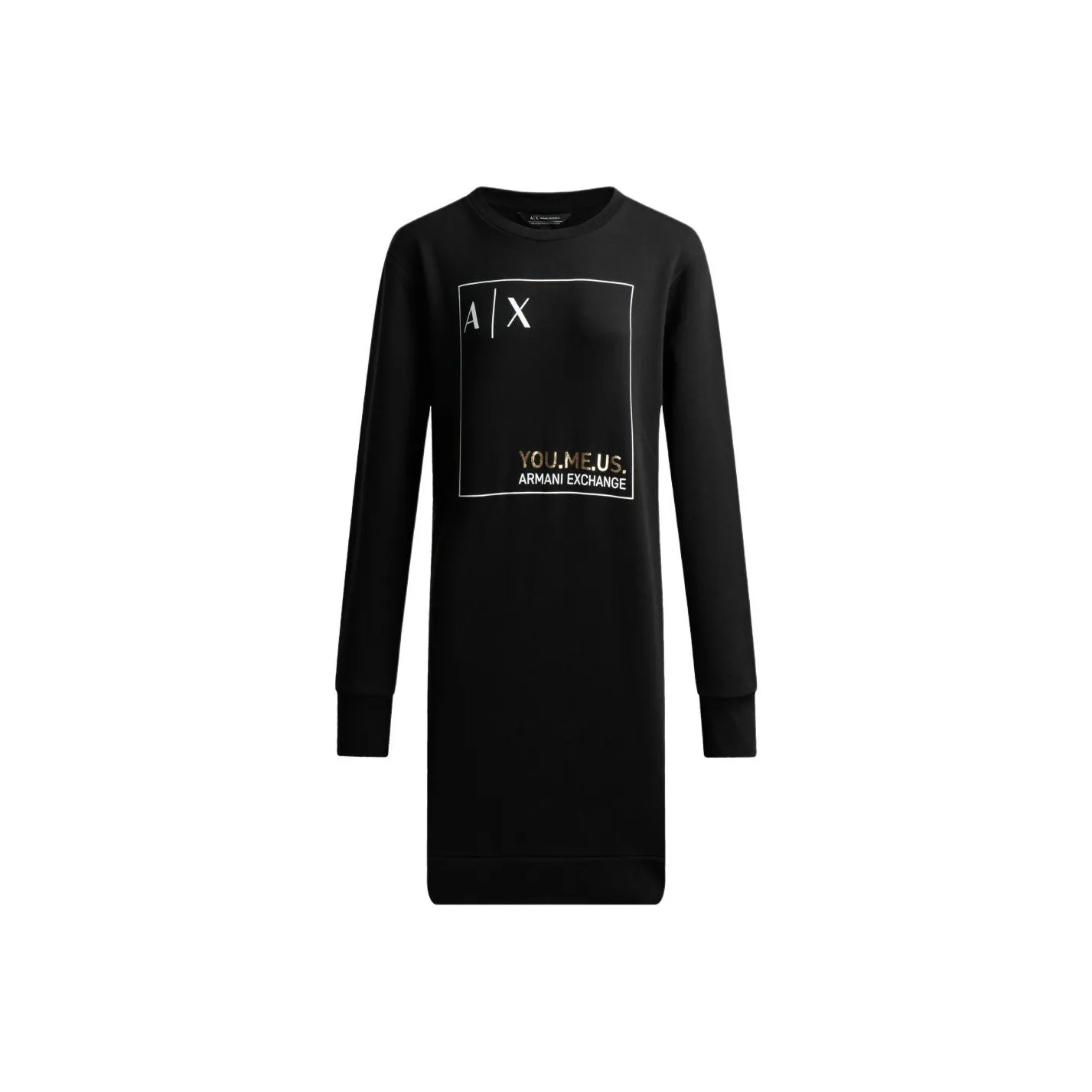 ARMANI EXCHANGEAE SS22 Длинное Платье с Длинными Рукавами Женское Черное