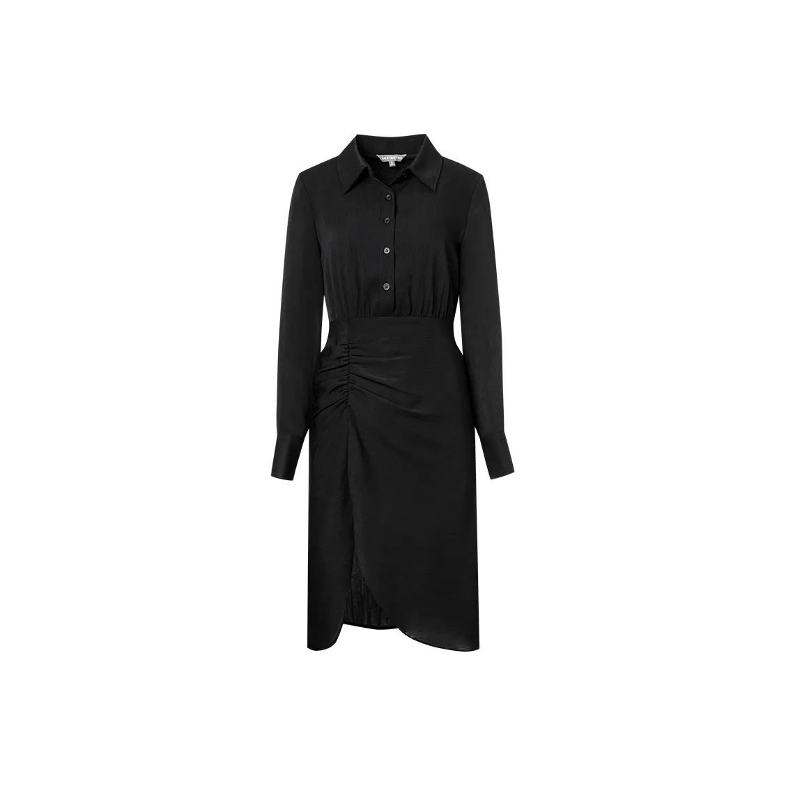 MeetMetro Длинное платье с длинным рукавом женское черное