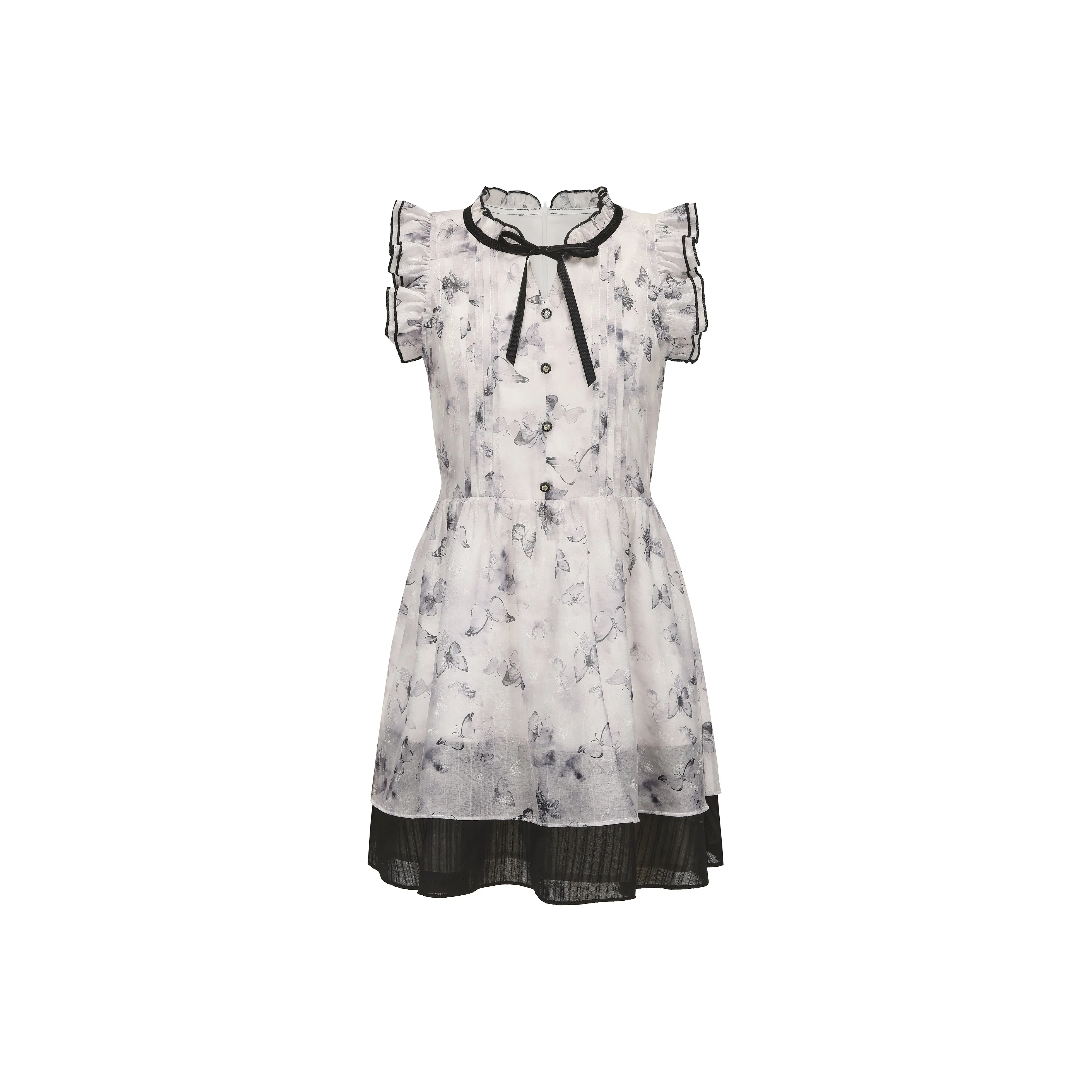 CHIWAWAMEME Sleeveless Dress Women's Jiangnan Beige & Black
