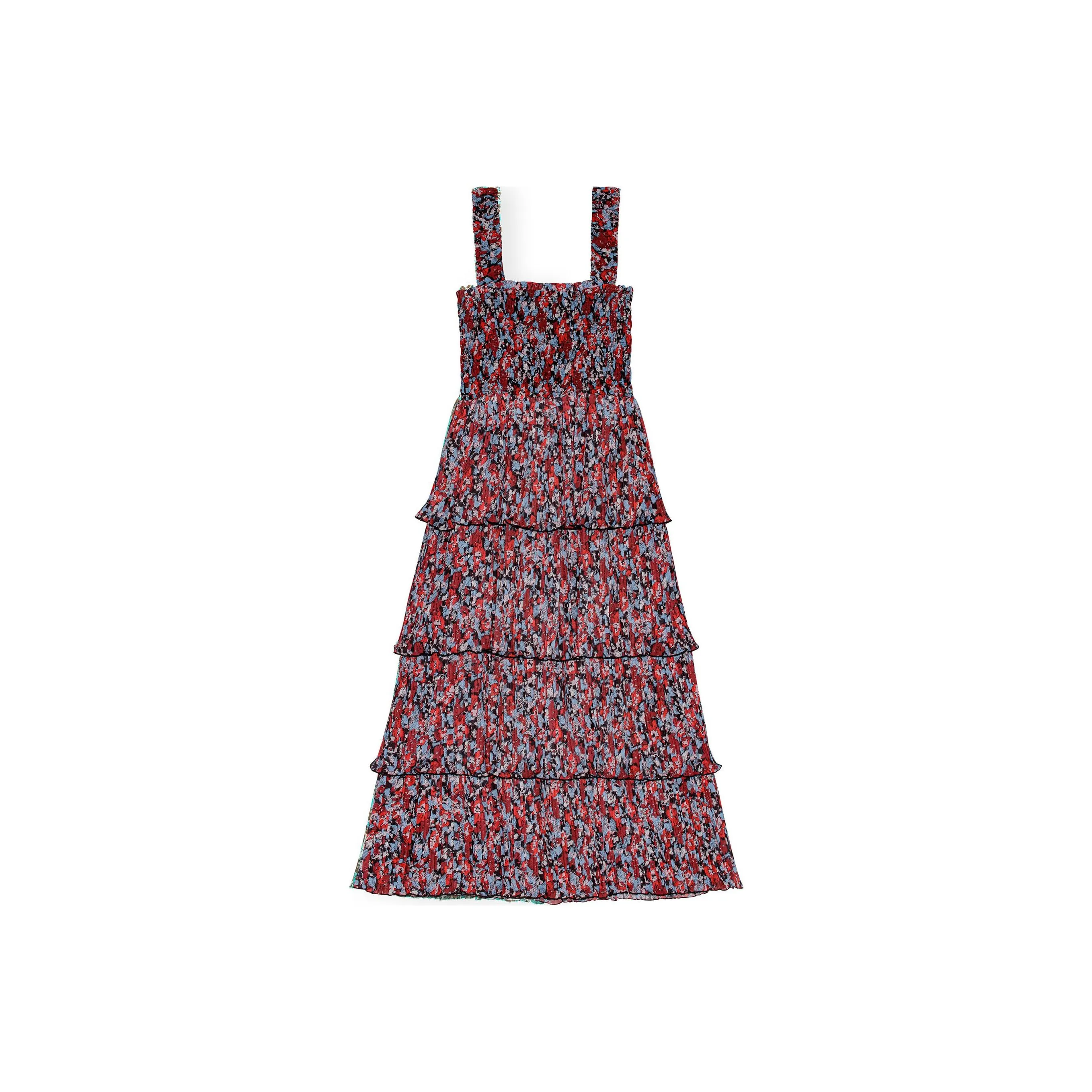 GANNI Floral print Layered Midi Dress