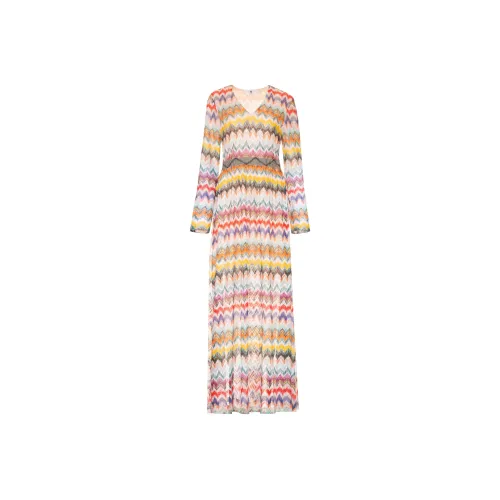 M Missoni Многоцветные Женские Длинные Платья с Рукавами