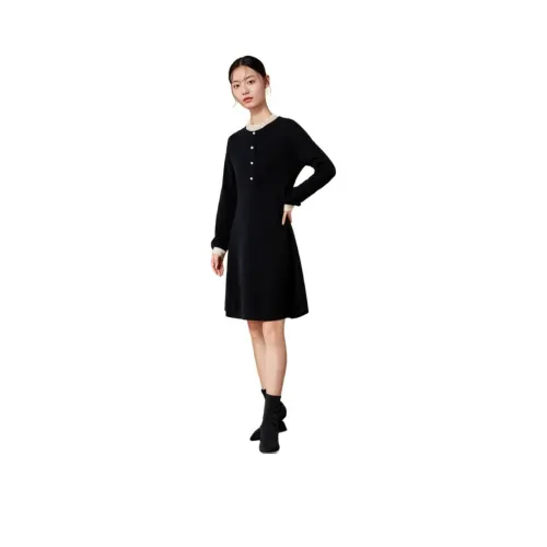MIHUANG Black Женские Длинные Рукава Платья
