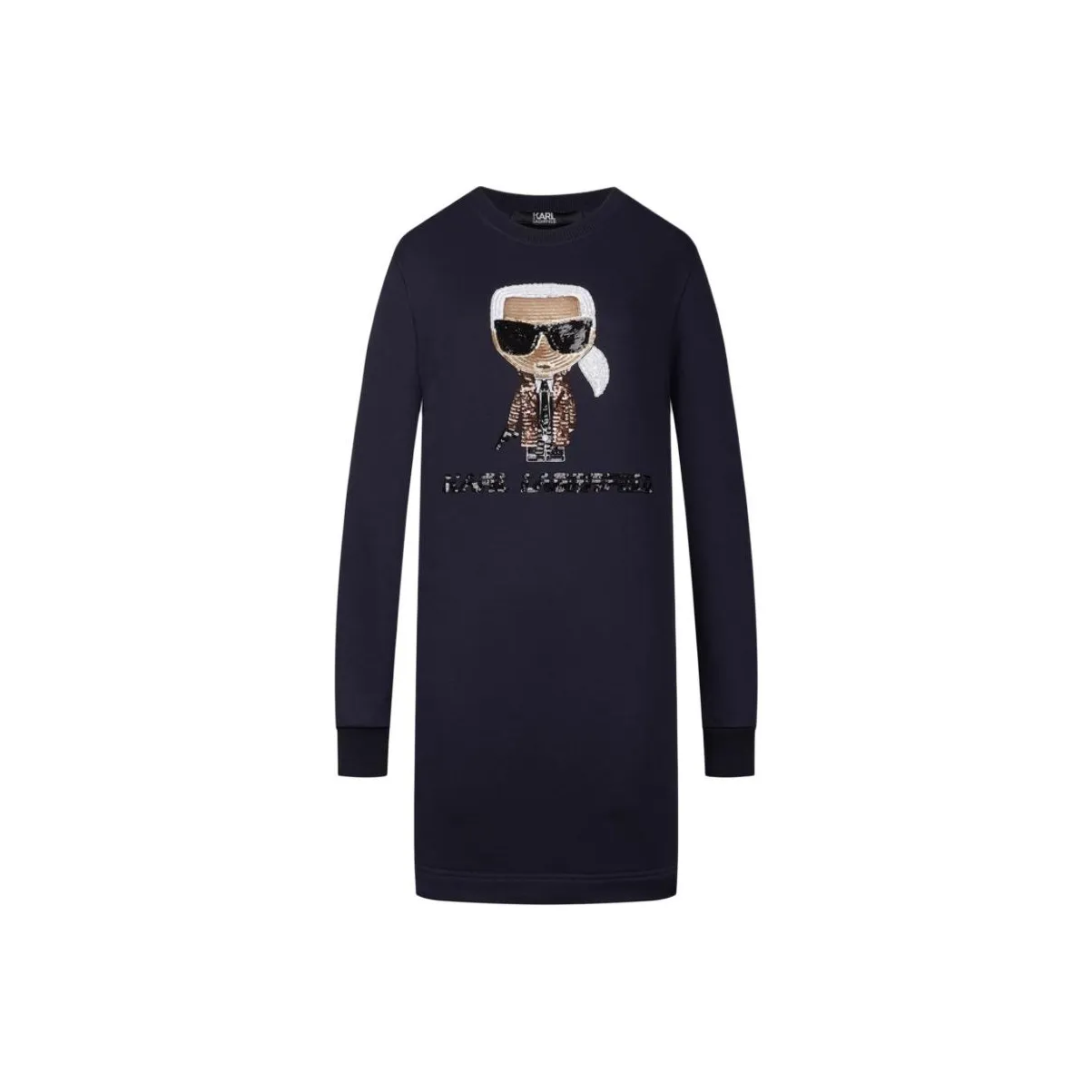 KARL LAGERFELD Длинное платье с длинными рукавами женское черное