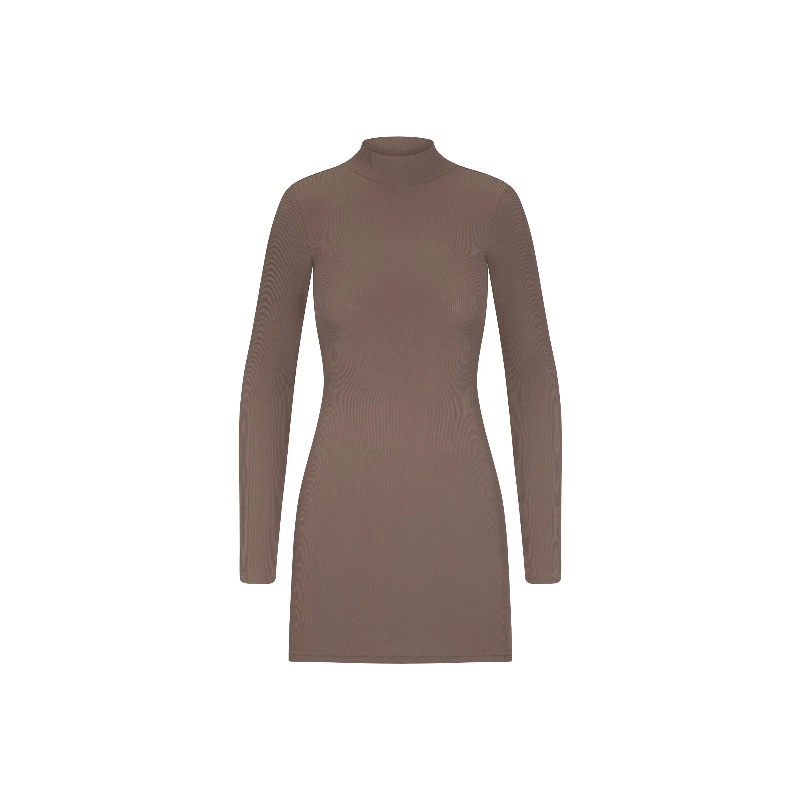 SKIMS Мягкий Lounge Водолазка Мини Платье Длинное Платье с Длинными Рукавами Женское Аметистовый Аметистовый