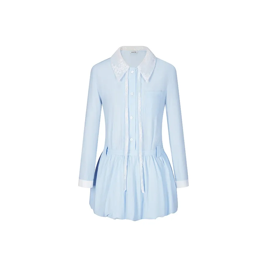 HERLIAN Long Sleeved Dresses Women's Blue