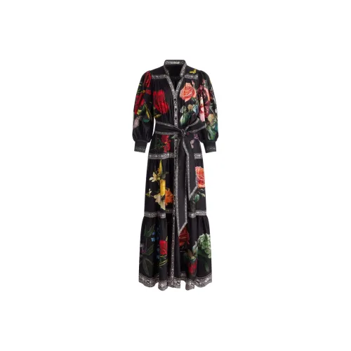 ALICE+OLIVIA Black Женские Длинные Платья с Рукавами