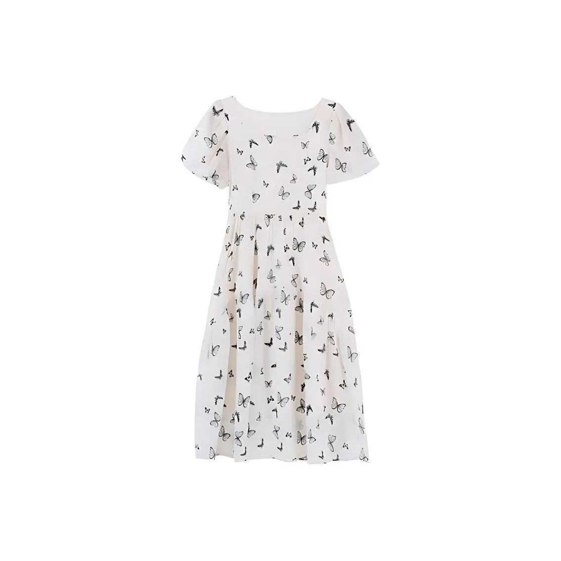 ETSE Short Sleeved Dresses Women's Butterfly Print