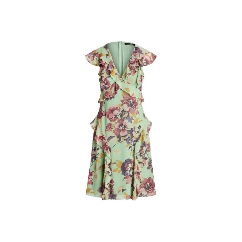 LAUREN RALPH LAUREN Без рукавов Платье Женское Зеленое