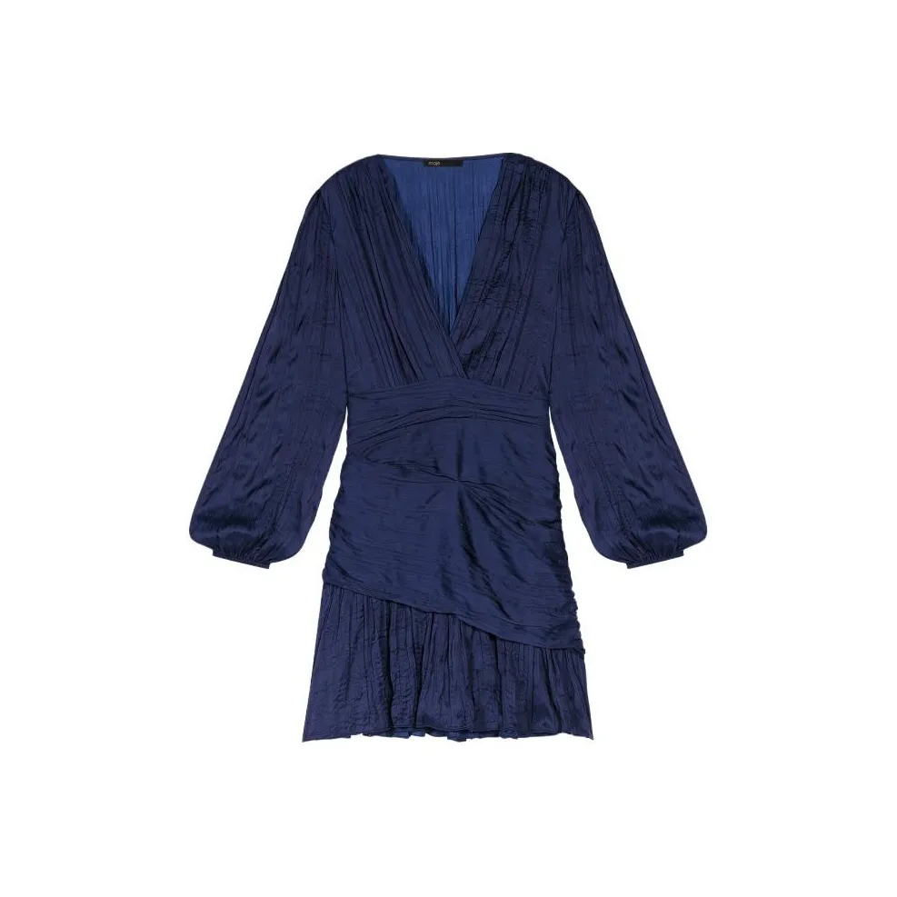 Maje Длинное платье с длинными рукавами женское темно-синий