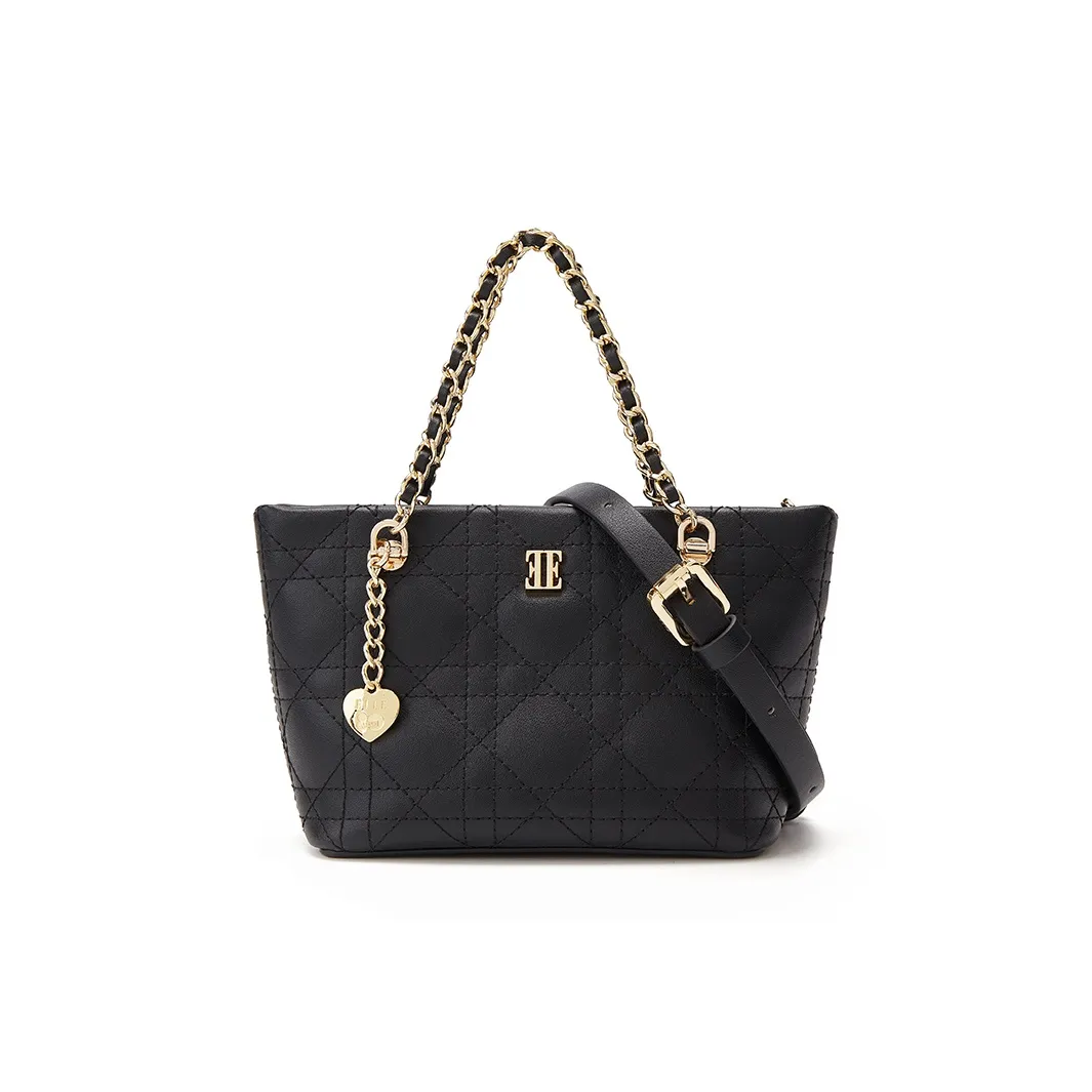 ELLE Коровья кожа Тоут Сумка Женская Черный Белый Бургунди