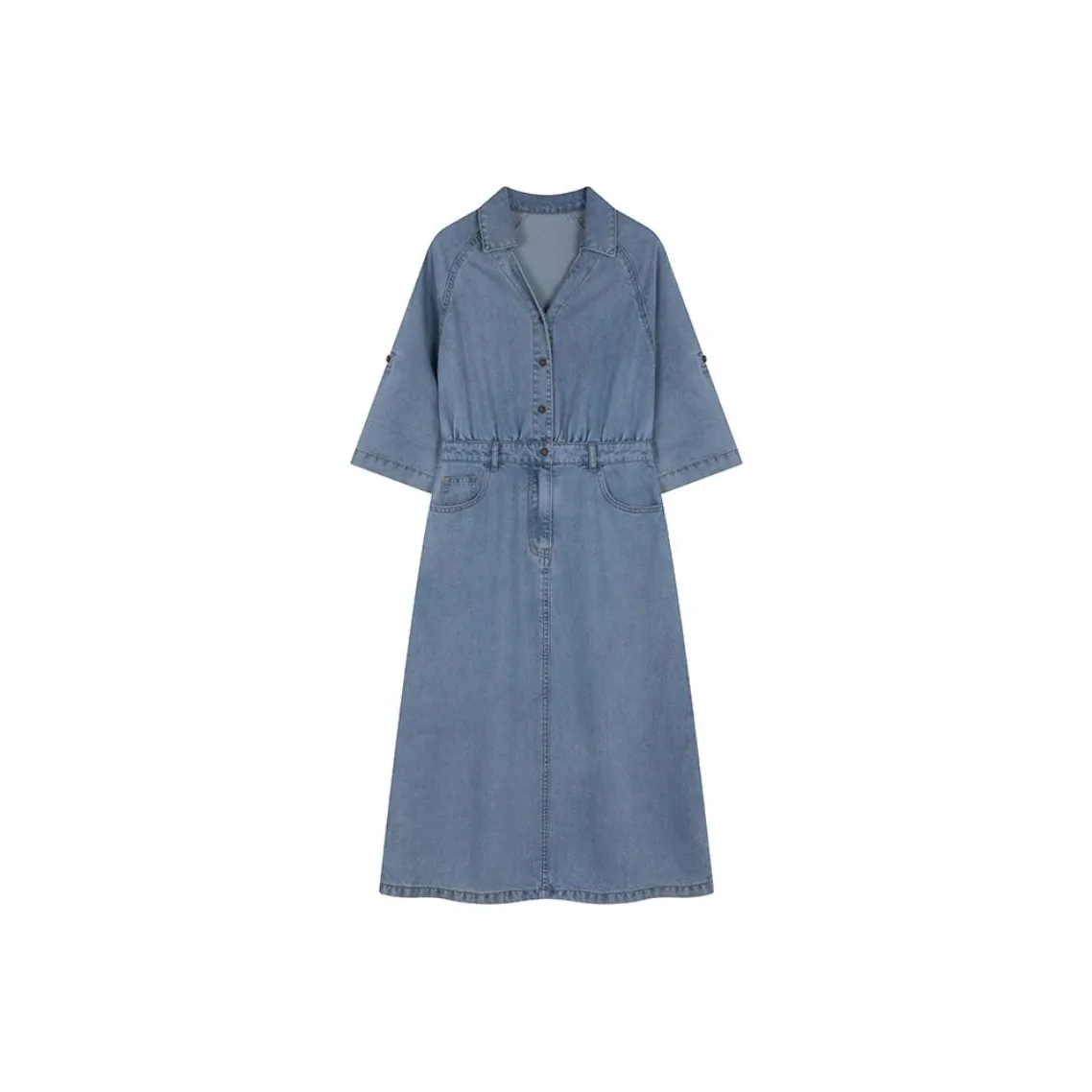 IHIMI Short Sleeved Dress Women's Light Blue