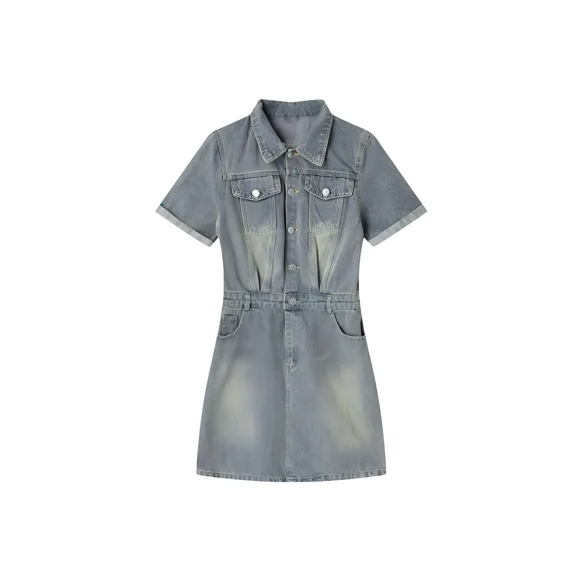 SECFLY OFFICIAL Короткий рукав Платье Женское Стальной синий