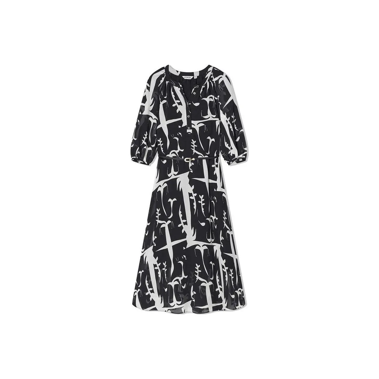 COVERINS Длинное платье с длинным рукавом женское черное