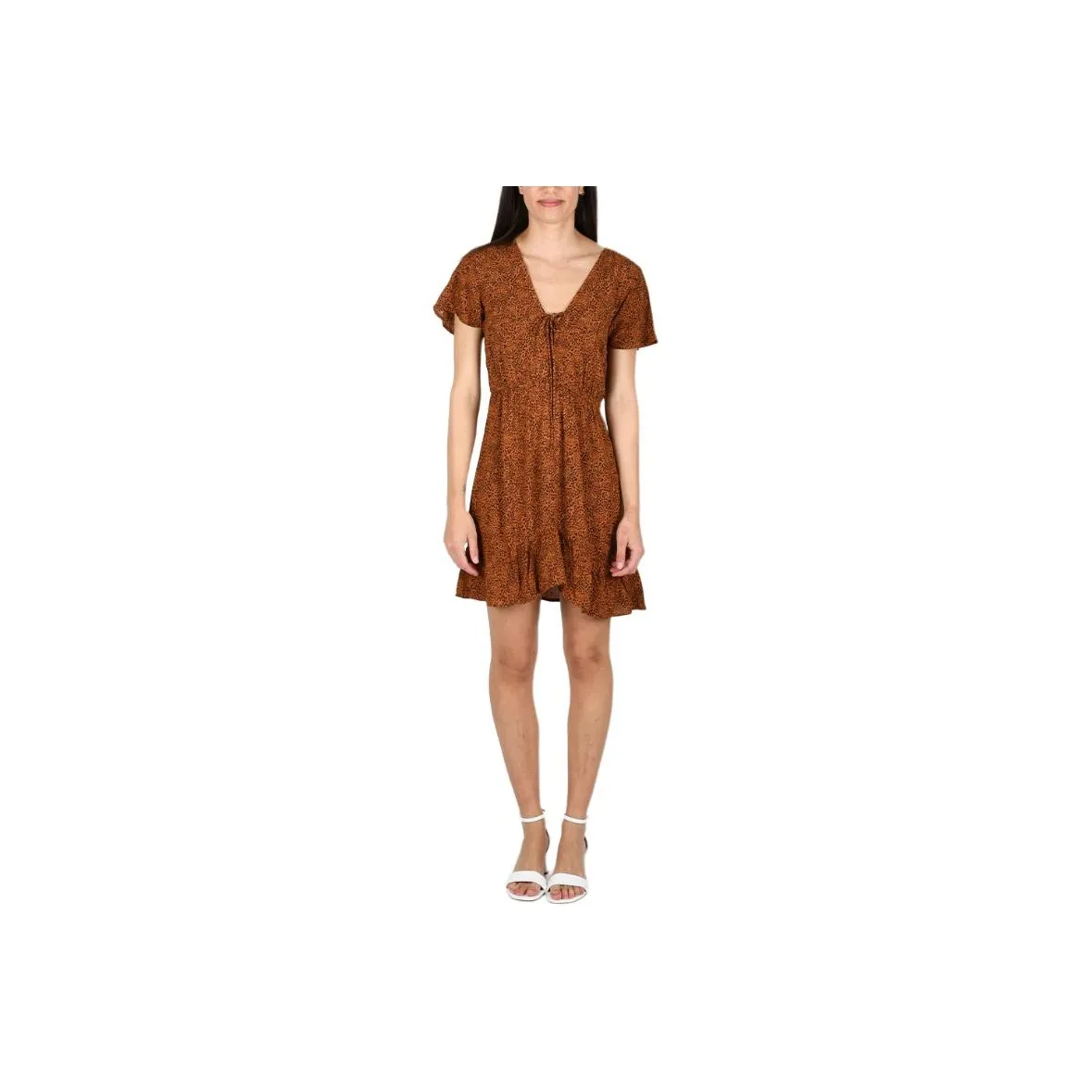 BILLABONG Short Sleeved Dress Women's Brown