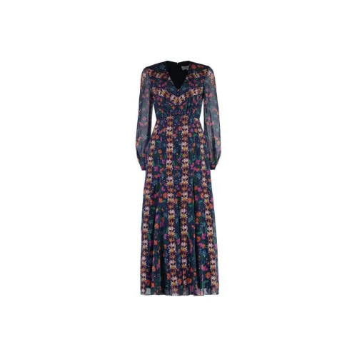 SALONI Blue Женские Длинные Платья с Рукавами