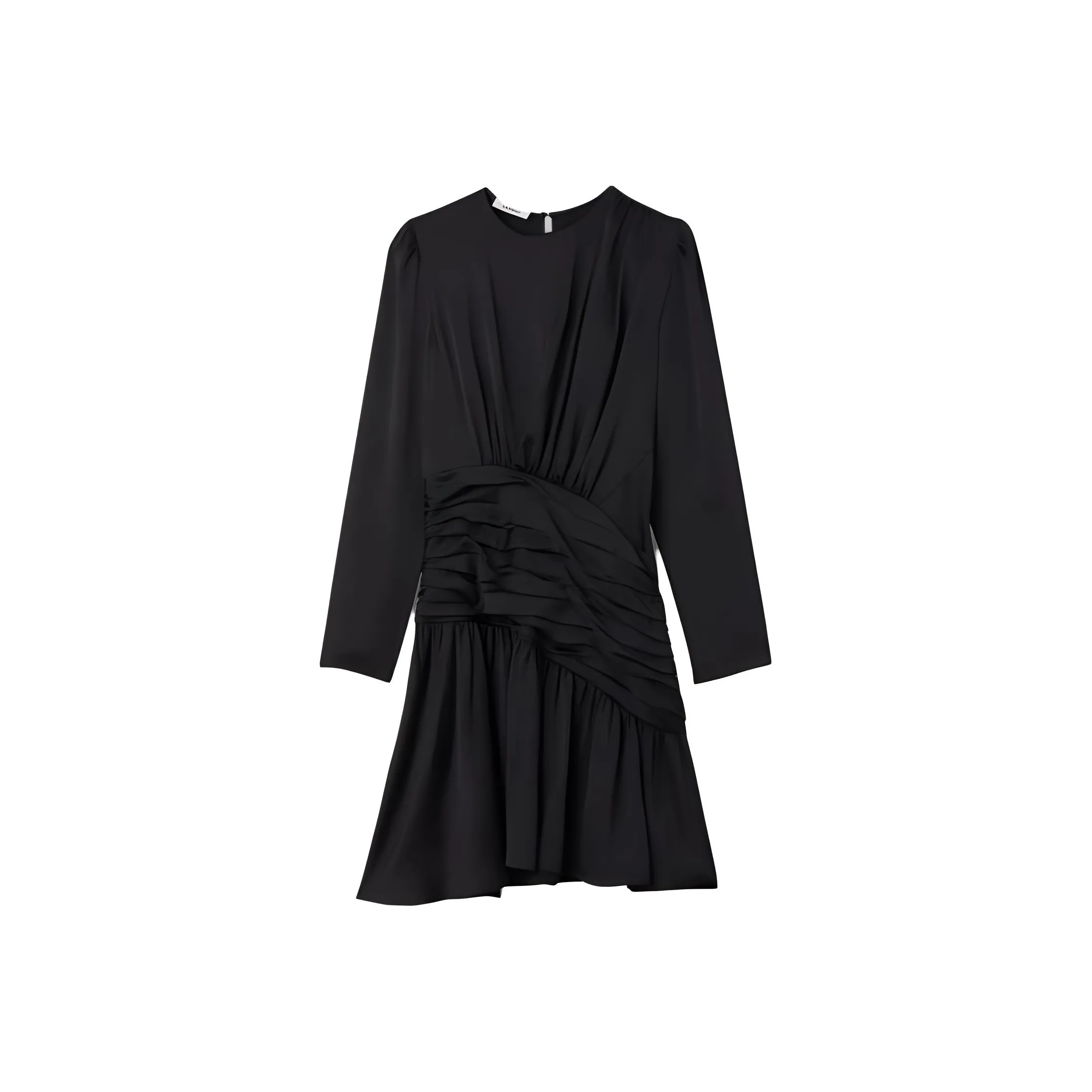 Sandro Длинное платье с длинными рукавами женское черное