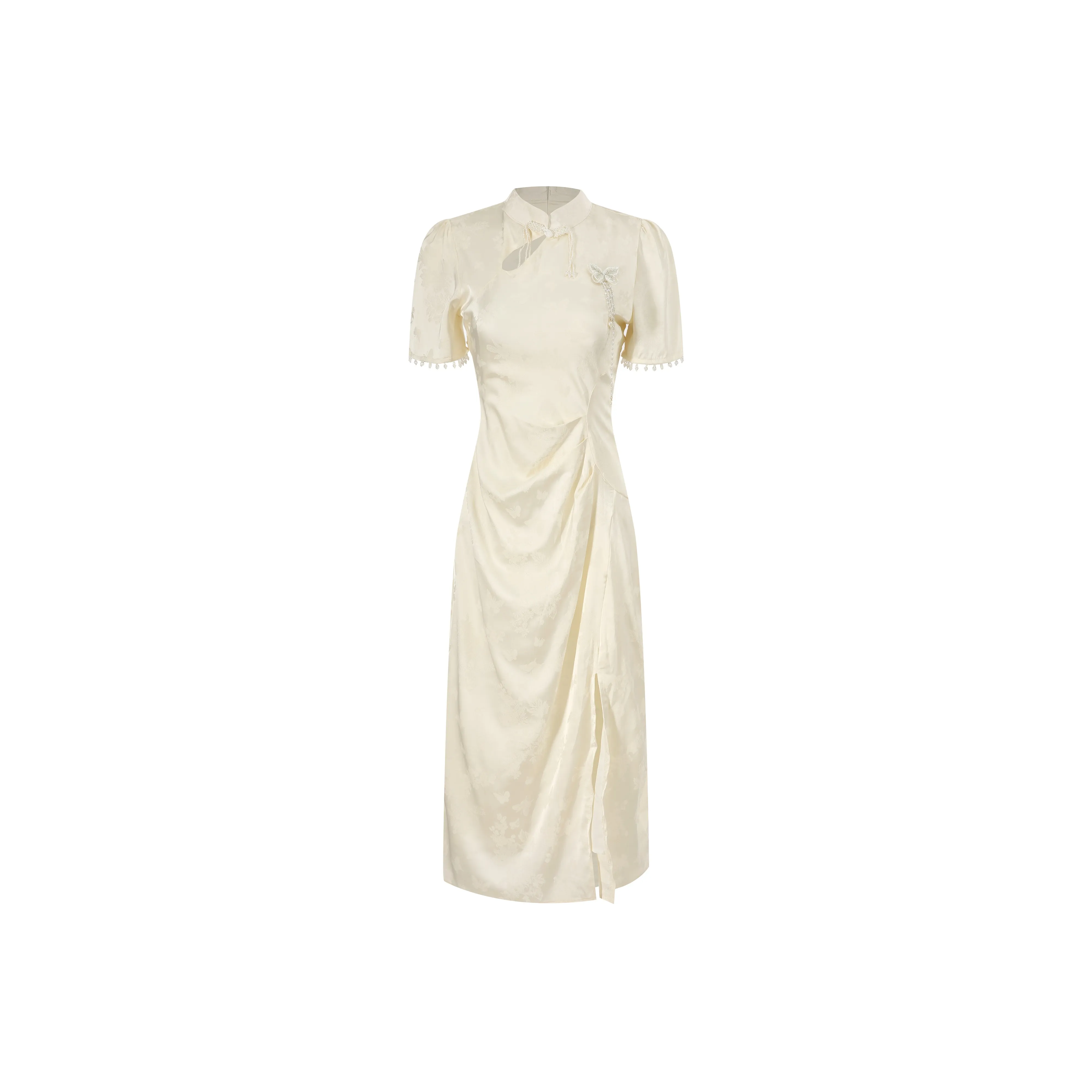 Local Gal Короткий рукав Платье Женское Абрикос