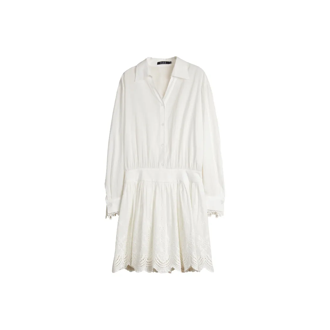 ELLE Длинное платье с длинными рукавами цвет белый