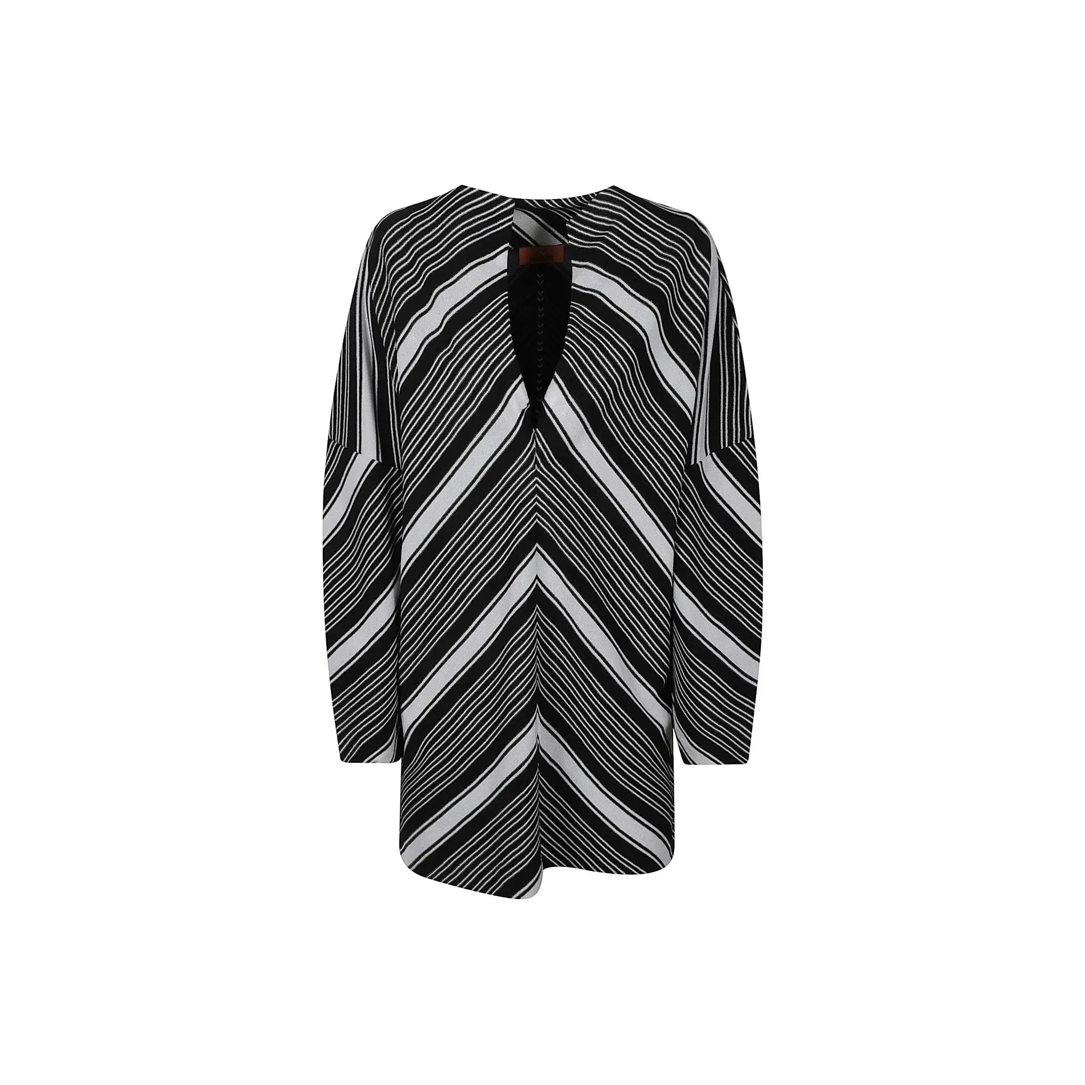 MISSONI Oversized Sleeved Plunging V Neckline Mini Dress