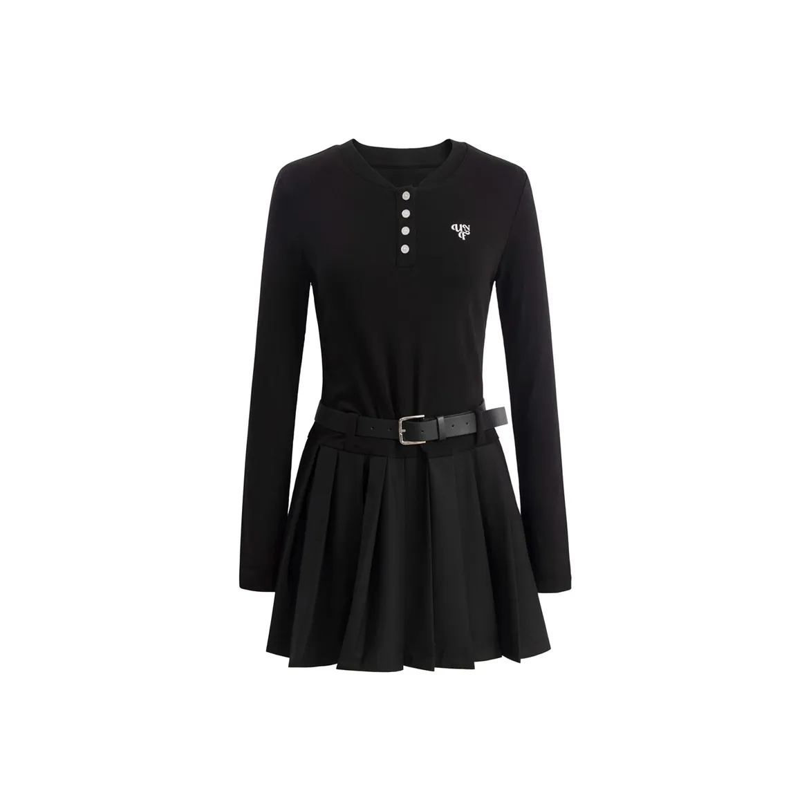 UNIFREE Длинное платье с длинным рукавом женское черное