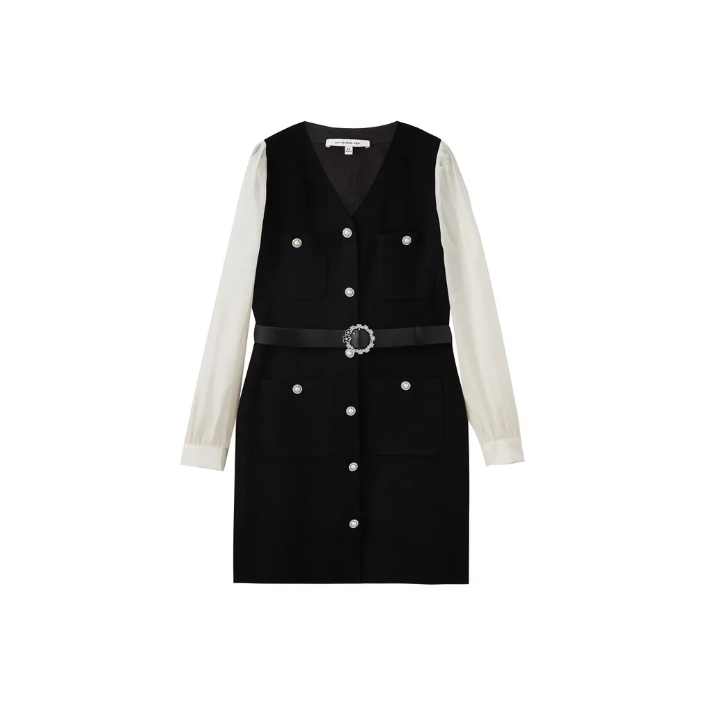 SHUIYUNJIAN Длинное платье с длинным рукавом женское черное