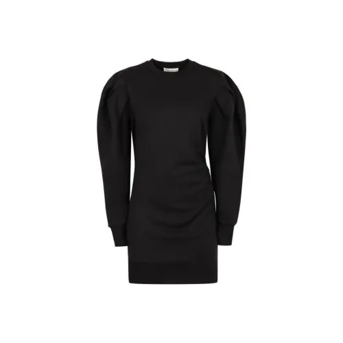 NINA RICCI Черное Женское Длинное Платье с Рукавами