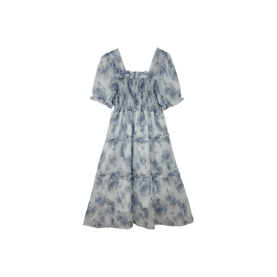 Icicofficial Short Sleeved Dress Women's Blue