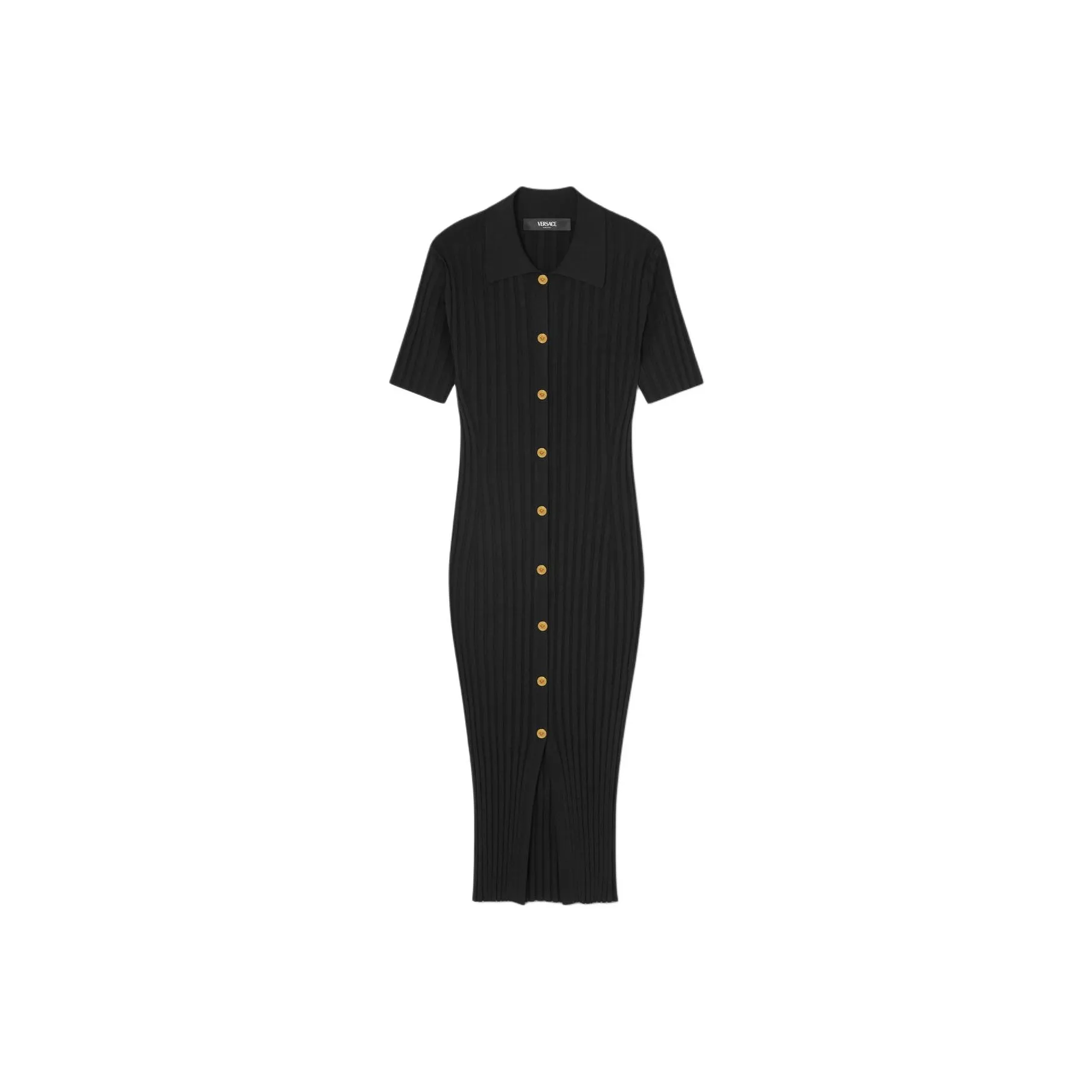 VERSACE Short Sleeved Knitted Midi Shirt Dress