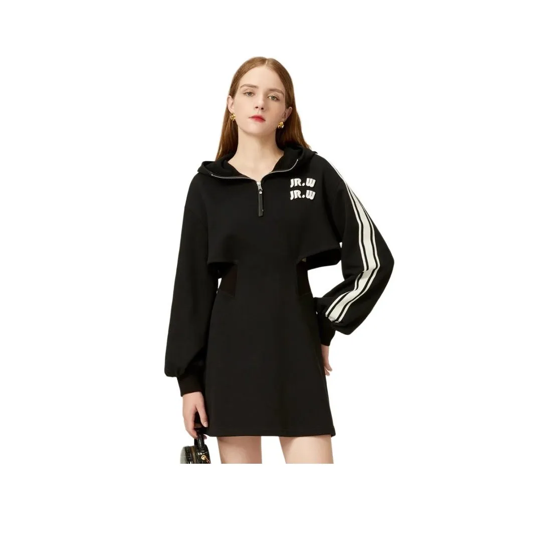 JORYAweekend Длинное платье с длинными рукавами женское черное