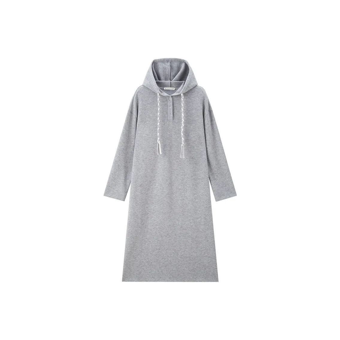 Giordano Длинное платье с длинными рукавами женское светло-пшеничный серый