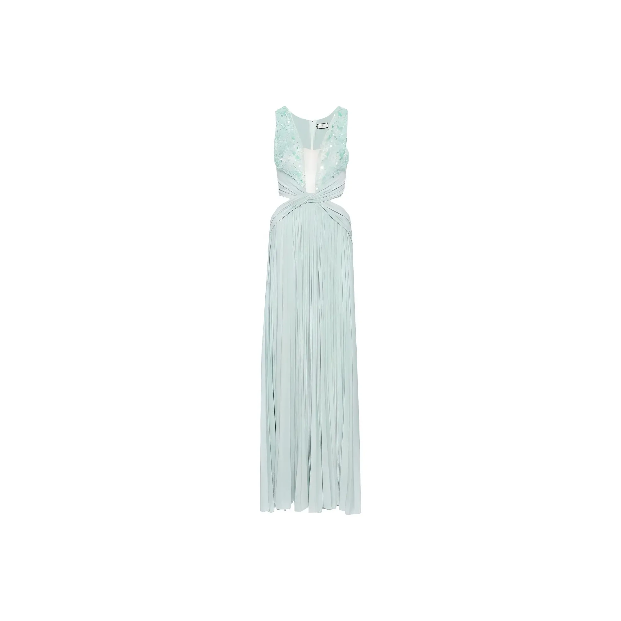 Elisabetta Franchi SS24 Sleeveless Dress Women's Aqua Green