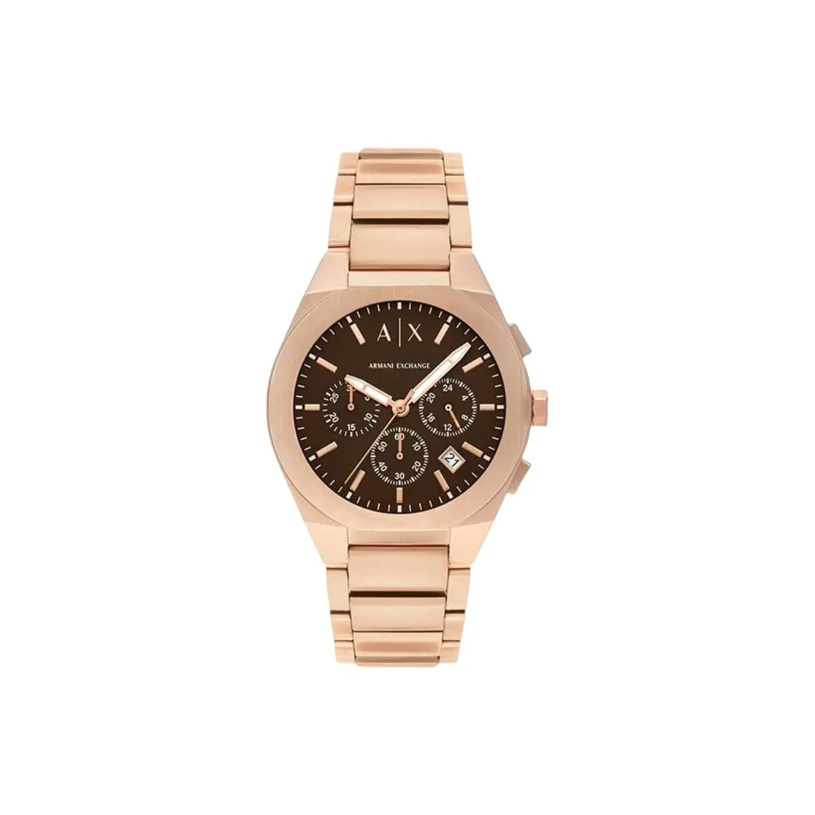 ARMANI EXCHANGE AE ARMANI Наручные часы Кварцевый механизм Ремешок из нержавеющей стали 42 мм Коричневый циферблат Мужские часы