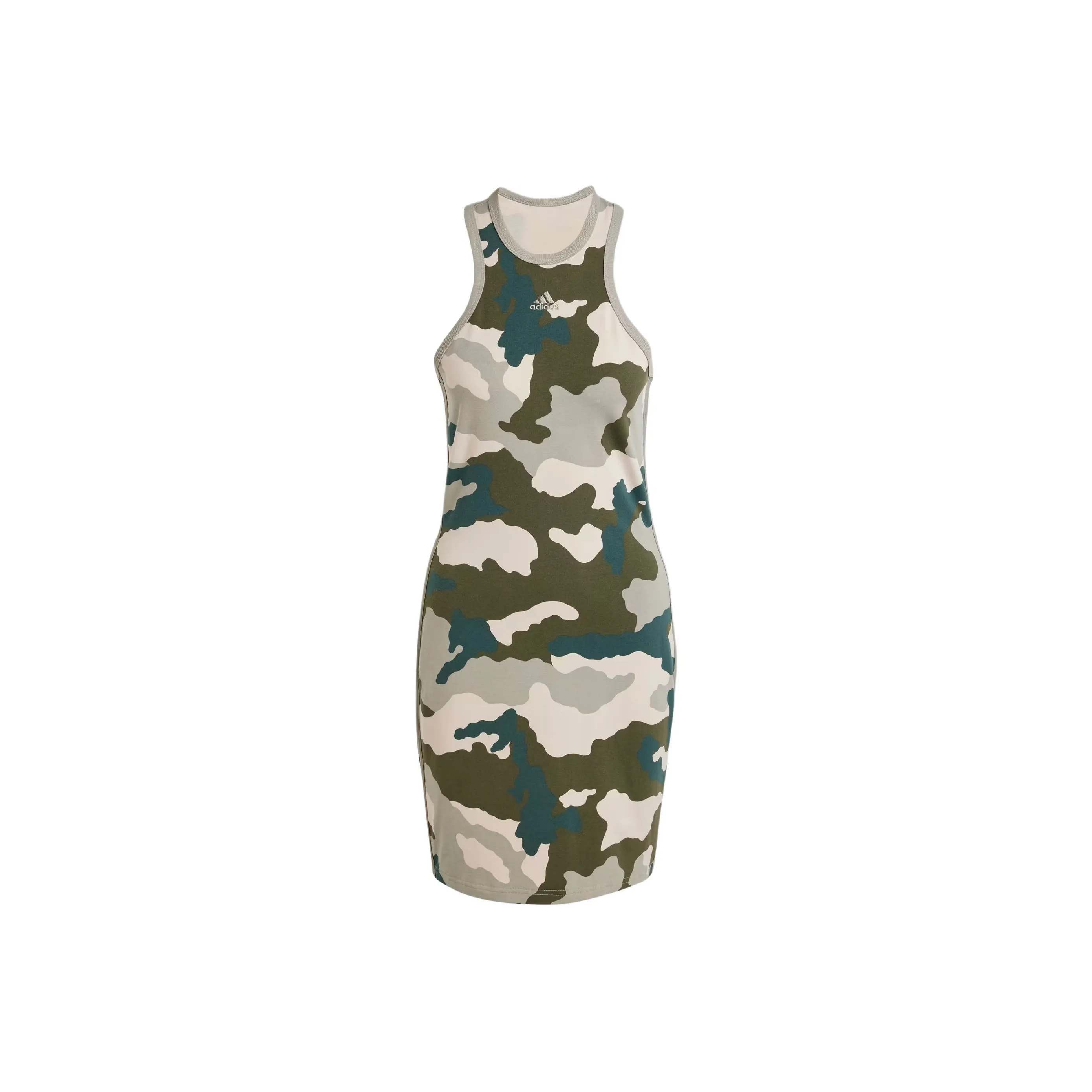 Adidas Free Shipping With AdiClub Essentials 3-Stripes Camo Print Racer Back Tank Dress