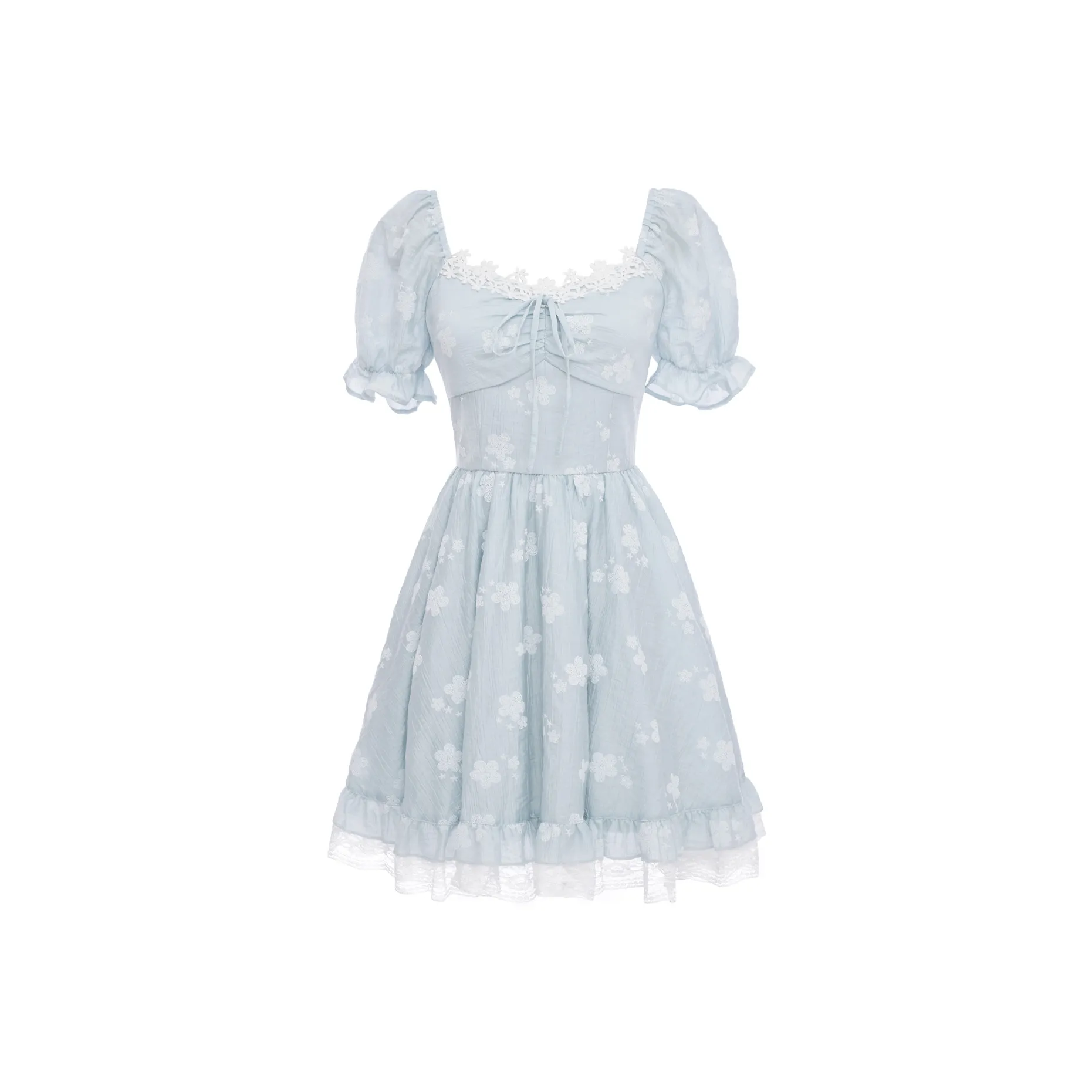 Blovelan SS24 Короткий рукав Платье Женское Серый Синий