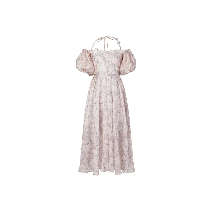 TAMMY TANGS Short Sleeved Dress Women's Gray Pink
