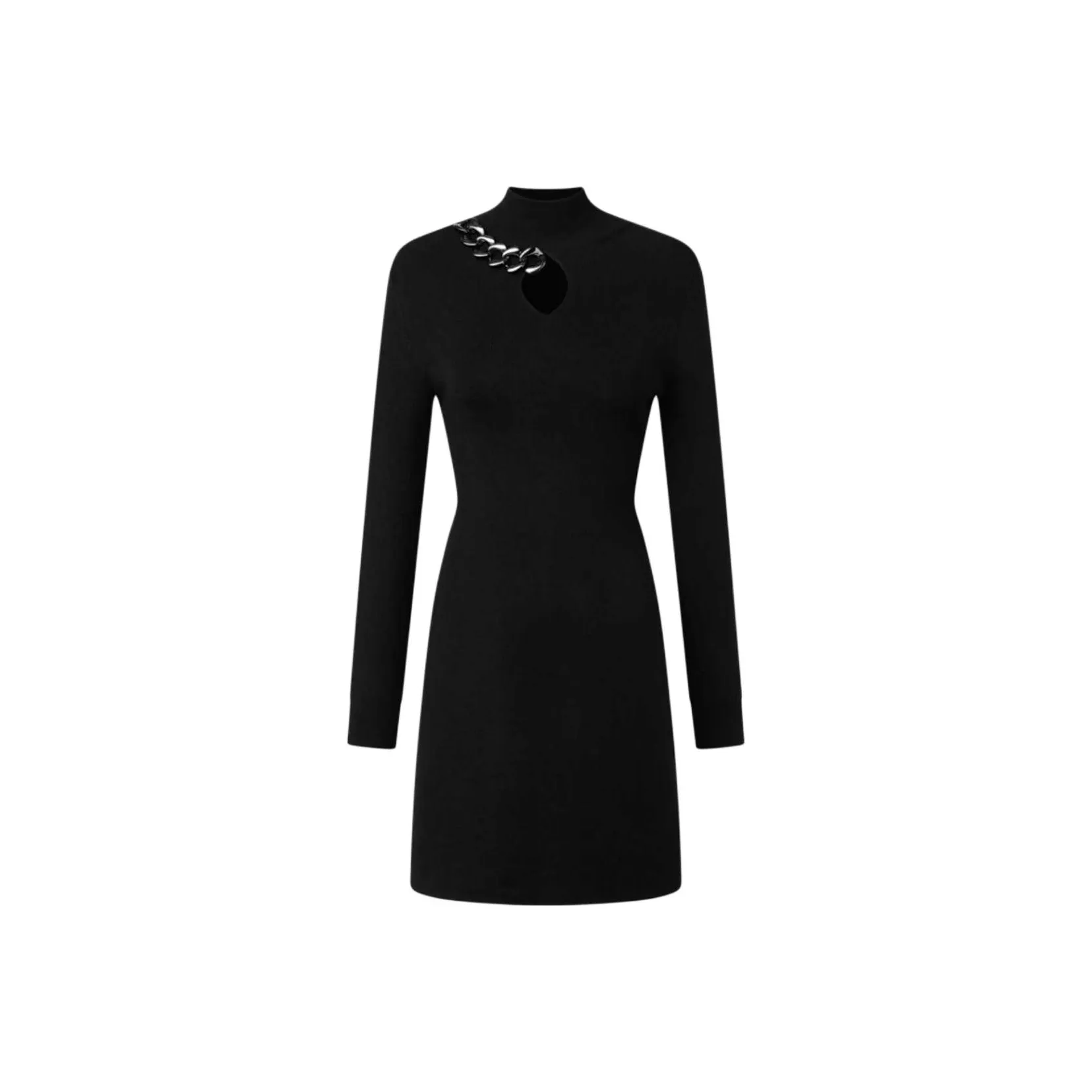 KARL LAGERFELD Длинное платье с длинными рукавами, женское, черное