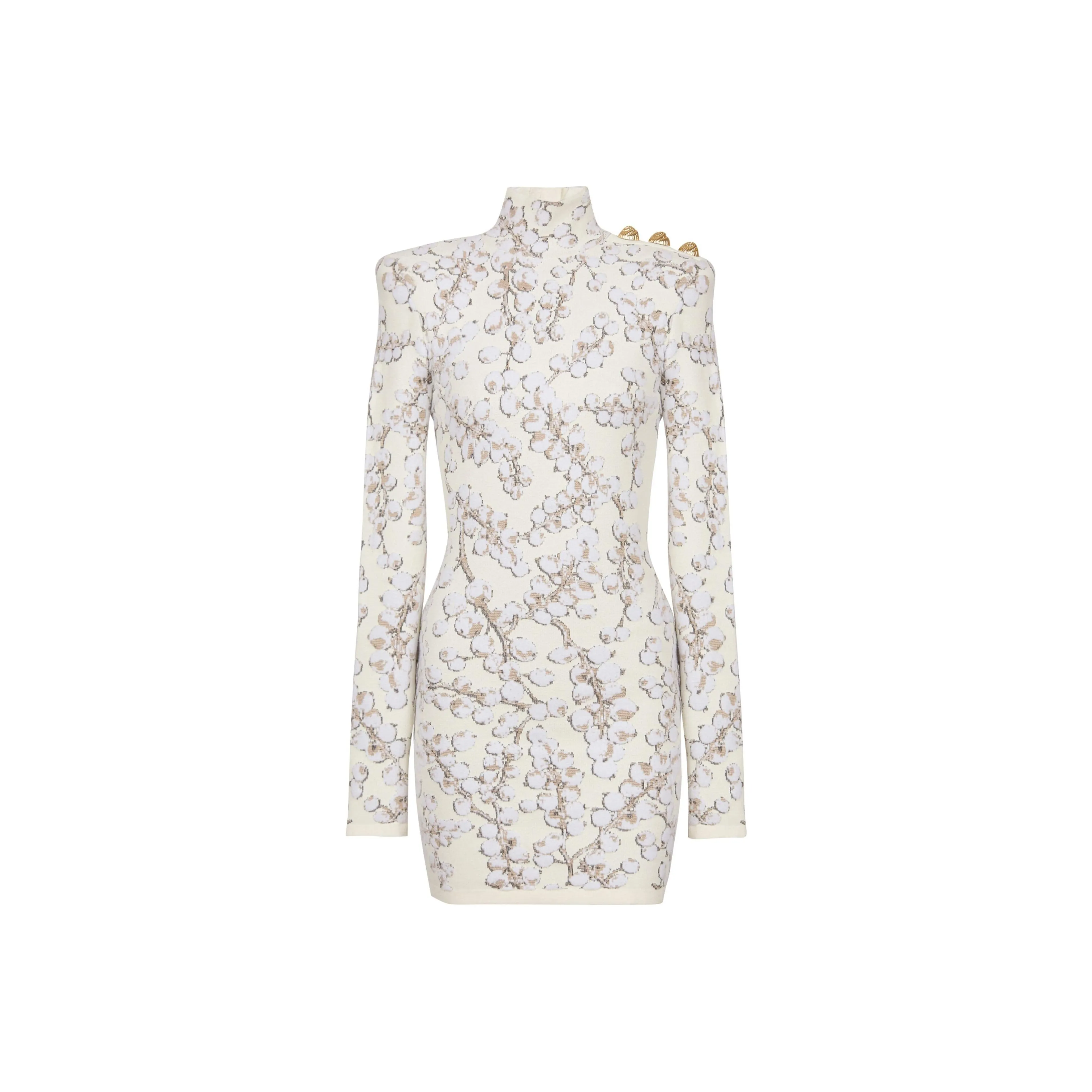 BALMAIN Redcurrant Jacquard knit Mini Dress