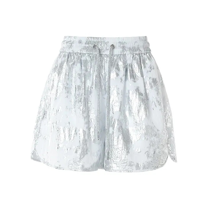 BESIONIA SS25 Повседневные шорты Женские Серебристые
