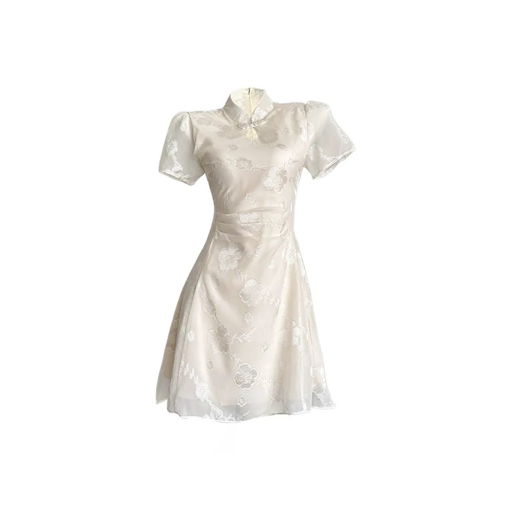 SCCREBEL OFFICIAL Короткий рукав Платье Женское Экрю