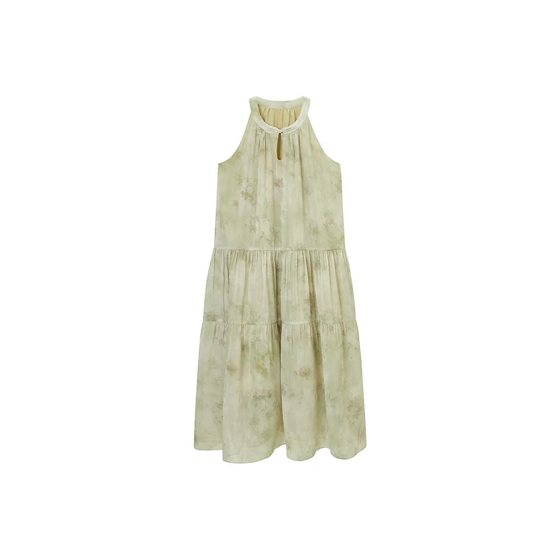 PEACEBIRD Зеленое Цветочное Женское Платье без Рукавов